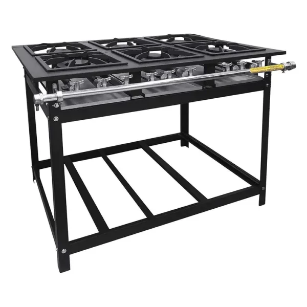 Fogão Industrial 6 Bocas 40X40 P9 QD Master BP Cristalaço